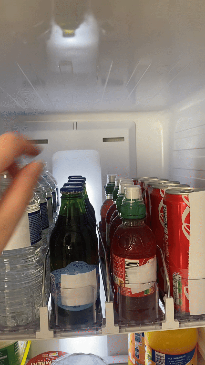 Organisateur de canettes coulissant- rangement pratique pour frigo et placard
