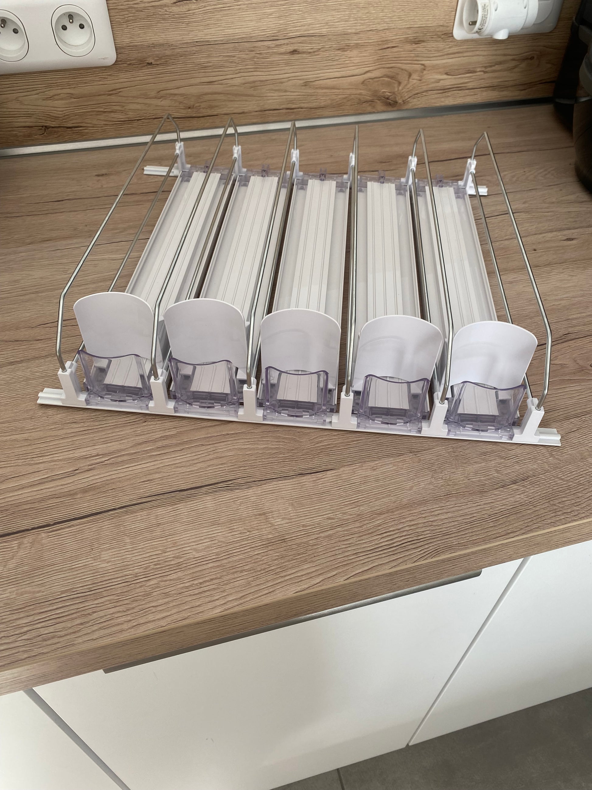 Organisateur de canettes coulissant- rangement pratique pour frigo et placard