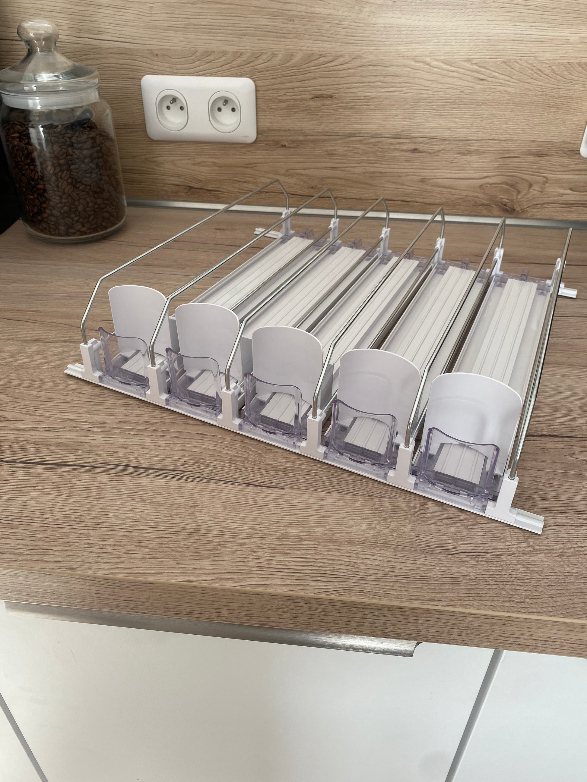 Organisateur de canettes coulissant- rangement pratique pour frigo et placard